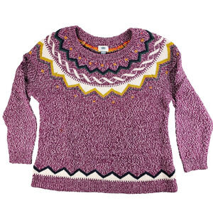 Fair Isle Knit Ski Sweater Old Navy Women Plus Size XXL Pullover Purple Multi